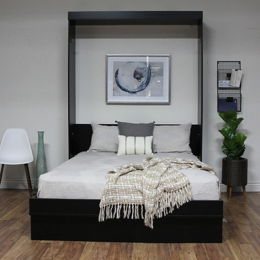 Euro Table Bed - Black, Wallbed Open