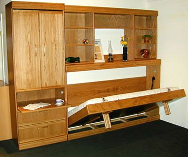 vacation home murphy bed, winter cabin wallbed, horizontal twin
