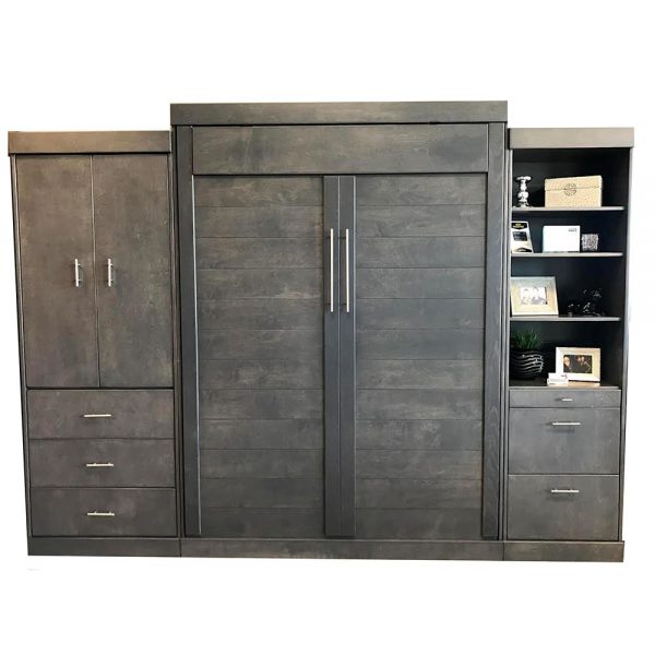 Dublin wallbed Gray with cabinets