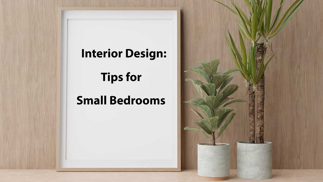 Interior design tips for small bedrooms on whiteboard
