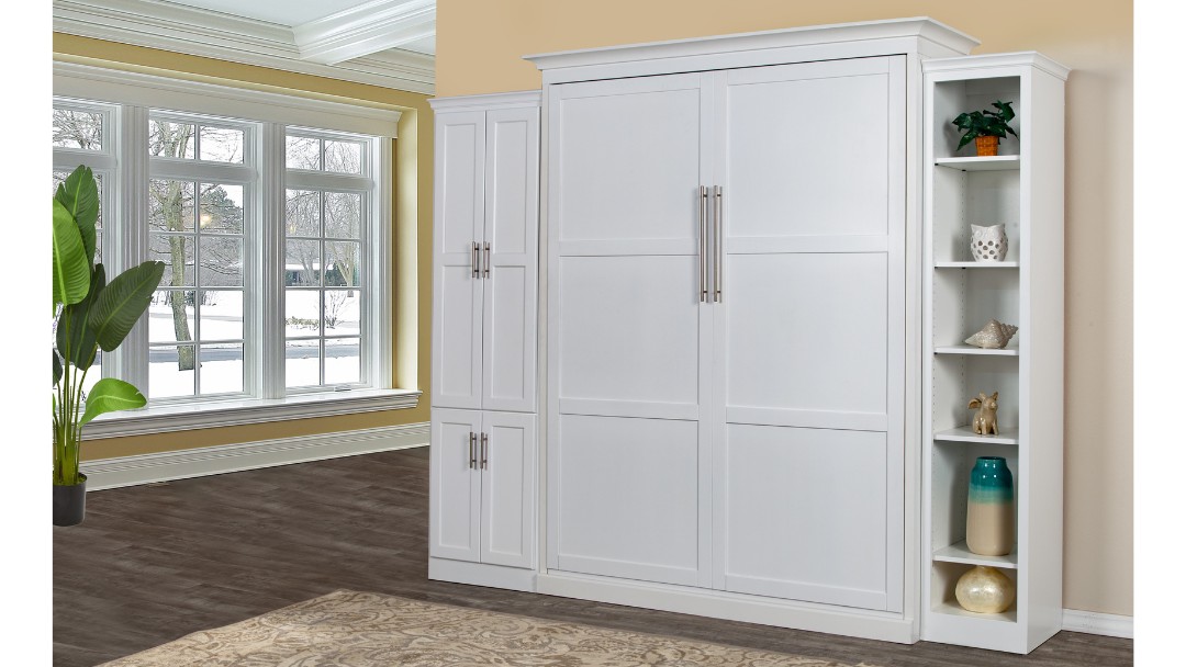 Painted white cabinet style Murphy beds | Wallbeds "n" More